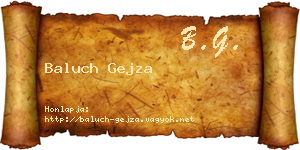 Baluch Gejza névjegykártya
